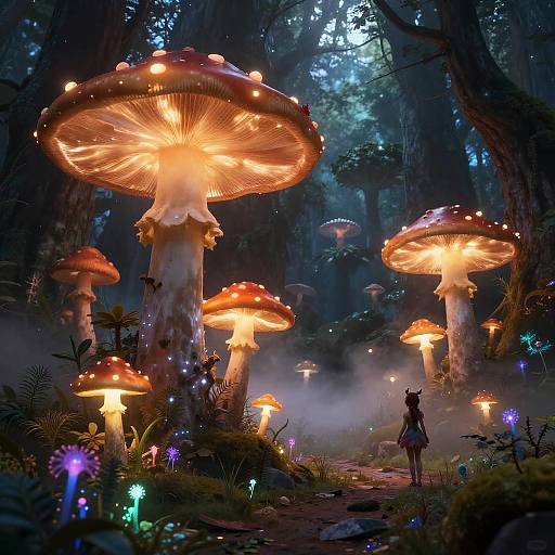 Enchanted Fantasy Mushroom Forest
