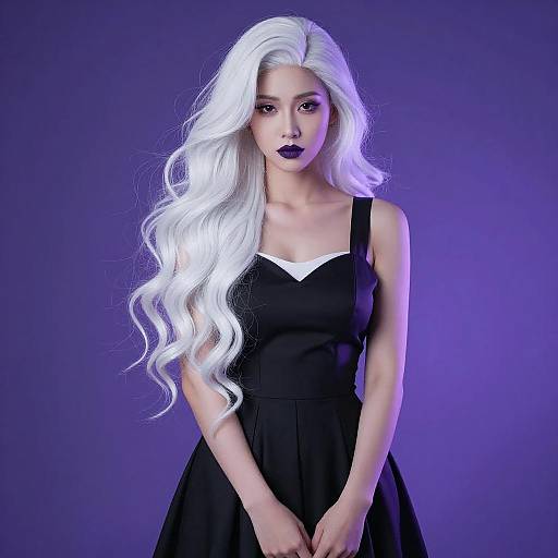 Ethereal Woman with White Hair