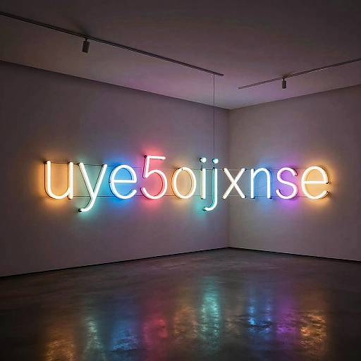 Neon Letters Abstract Art Installation