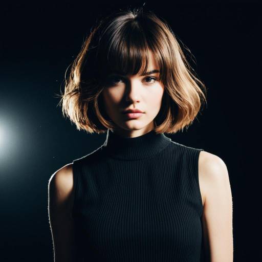 Fashion Model with Layered Bob Hairstyle Fashion Model with Layered Bob Hairstyle
