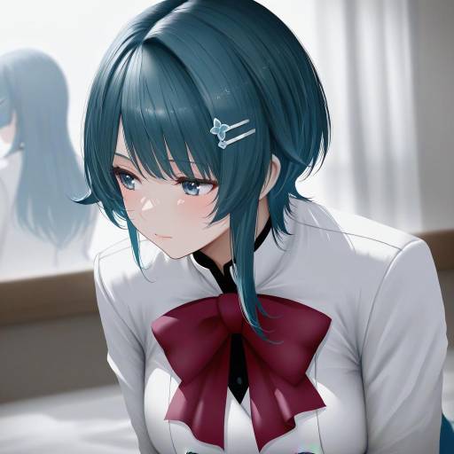 Illustration of Aizawa kazuha, assault lily in the style of Aoi ogata