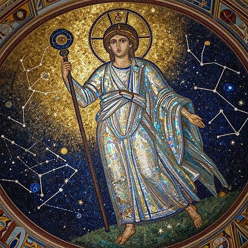 Byzantine Mosaic Celestial Deity Portrait