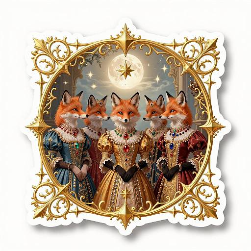 Elegant Fox Courtiers in Gothic Fantasy