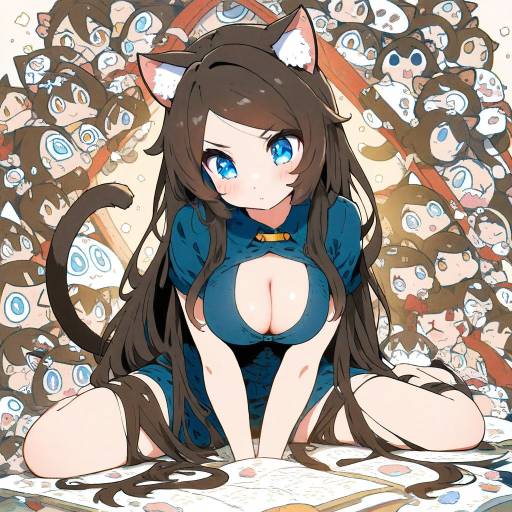 Illustration of Aina (mao lian), original in the style of Karaagetarou