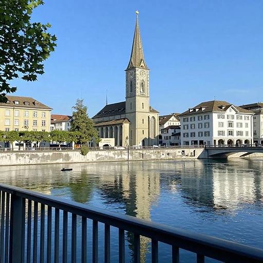 Fraumunster Church Reflection in Zurich