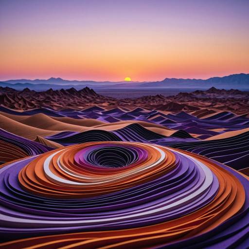 Paper Quilling Desert Landscape at Dusk