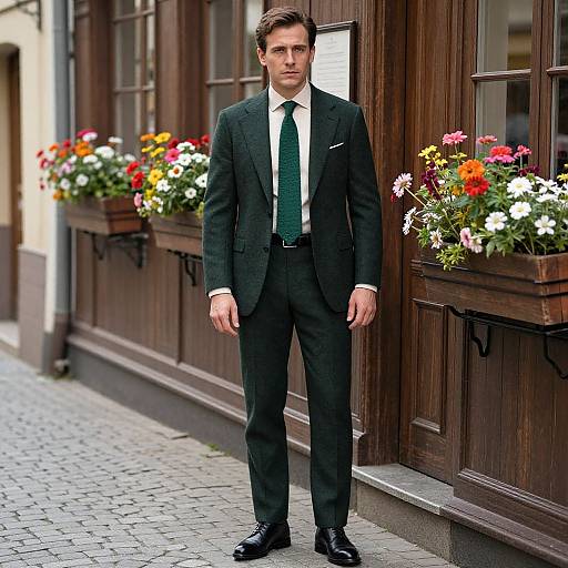 Man in Forest Green Slim Fit Suit