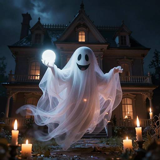 Cheeky Ghost Haunting Victorian Mansion