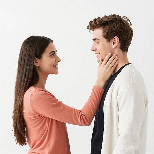 Intimate Young Couple in Bright Setting