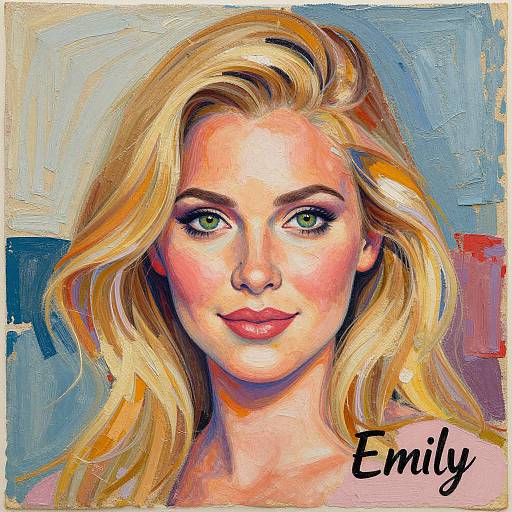 Vibrant Mixed-Media Portrait of Emily