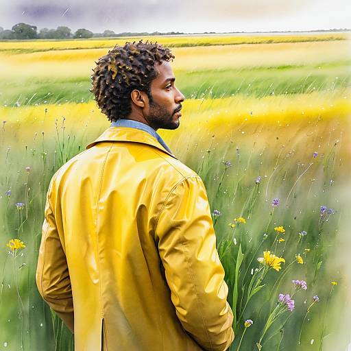 Pastel Wildflowers: Free Man Facing Future