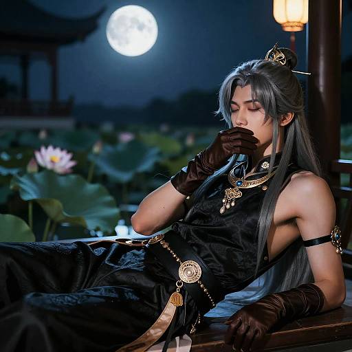 Moonlit Veranda Wistful Aether Cowboy Shot