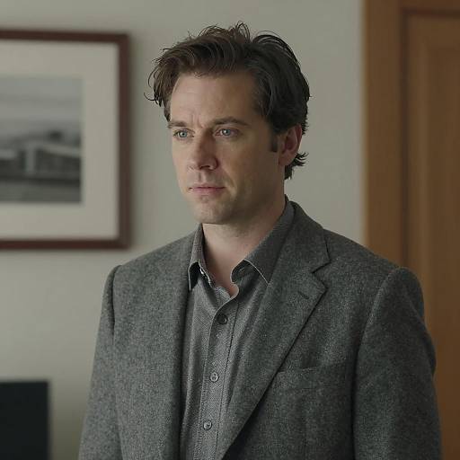 Man in Gray Wool Suit Jacket