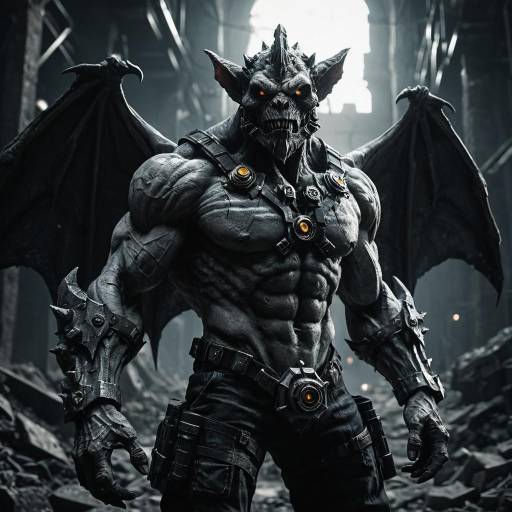 Apocalyptic Gargoyle Miner Full Body Portrait