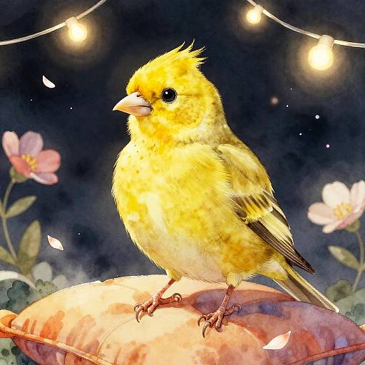 Pastel Canary in Cosmic Storybook