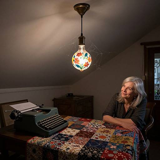 Vintage Bulb in Cozy Attic Room