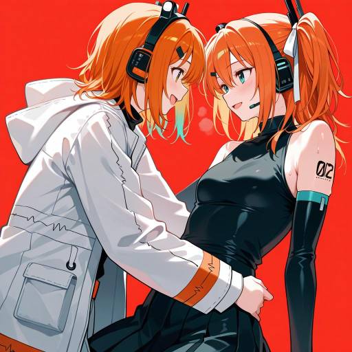 Vibrant Yuri Scene with Dynamic Characters