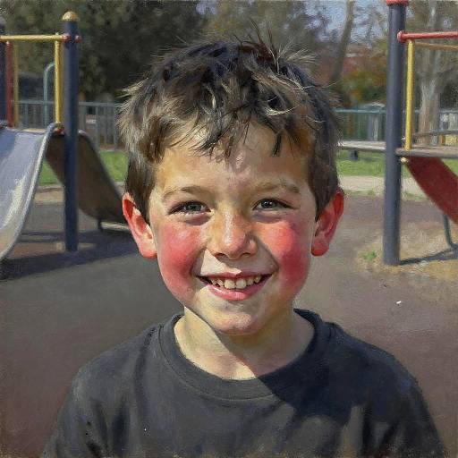 Photorealistic Charcoal Portrait of Boy