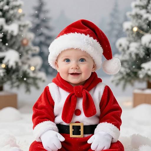 Adorable Baby in Santa Outfit
