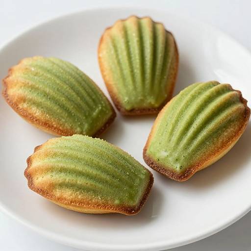 Delicate Mint Matcha Madeleines Display