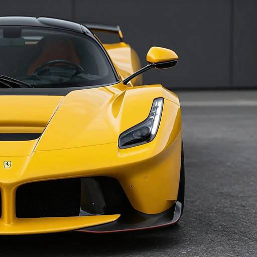Vibrant Yellow Ferrari FXX-K Side View