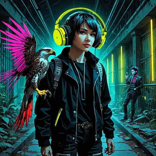 Neon Hawk Street Magician in Cyberpunk Alley