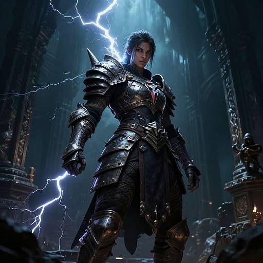 Fierce Female Barbarian Ascending Ruins