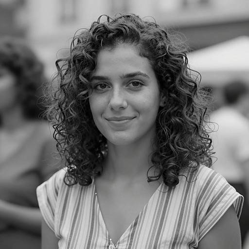 Charming Black-and-White Portrait of Woman