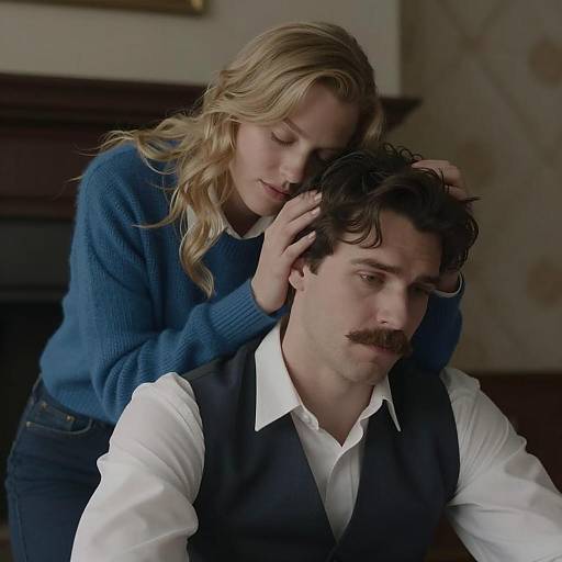 Intimate Embrace in Dim Lighting