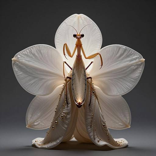 Orchid Mantis Inspired Couture Masterpiece