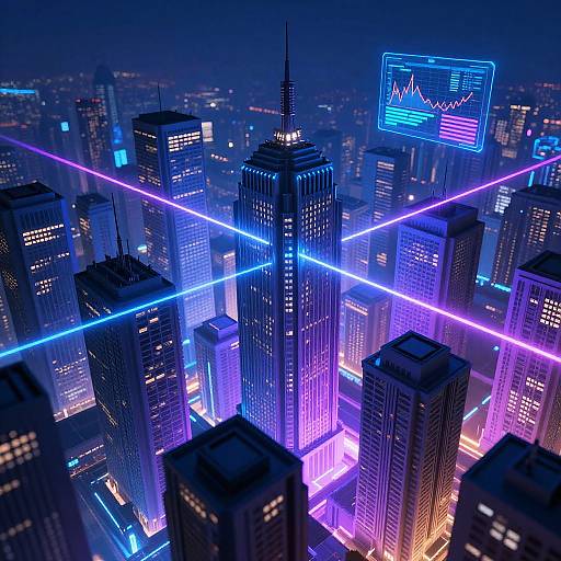 Cyberpunk 3D Cartesian Cityscape