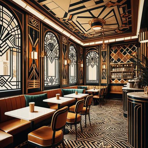 Art Deco Cafe Interior Illustration