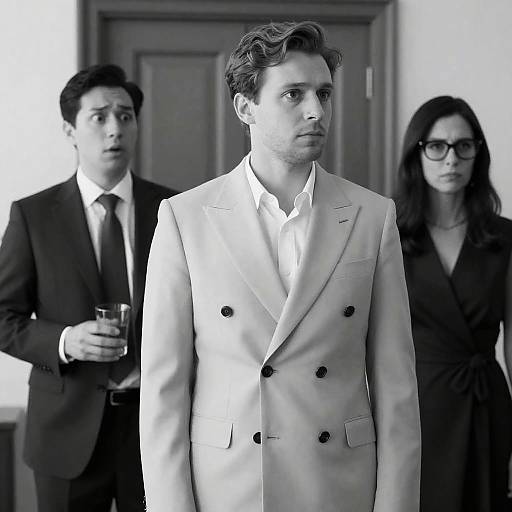 Vintage Black-and-White Portrait of Trio