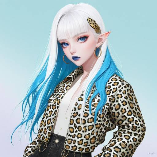 Stylish Fantasy Elf with Blue Hair