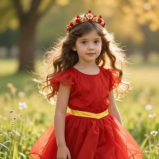 Enchanted Girl in Sunny Meadow