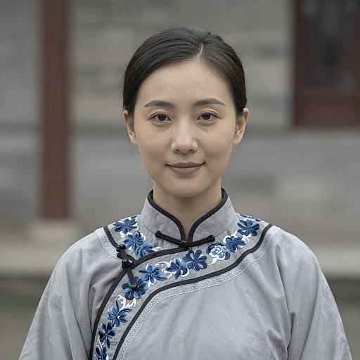 Graceful Asian Woman in Traditional Attire
