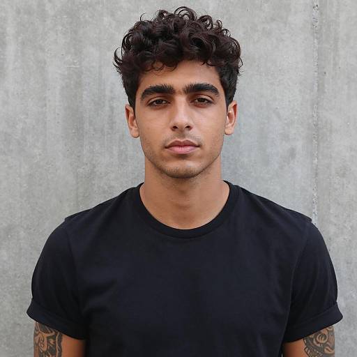 Portrait of Young Man with Tattoos