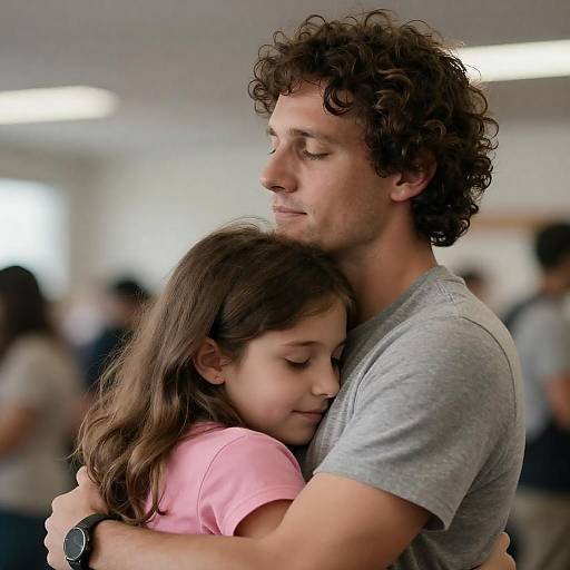 Emotional Embrace in Indoor Setting