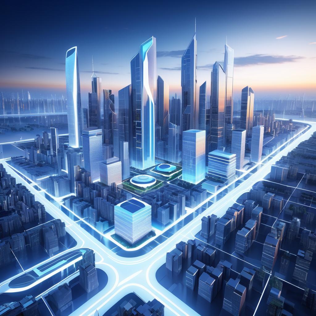 Futuristic Urban Skyline and Smart Transportation