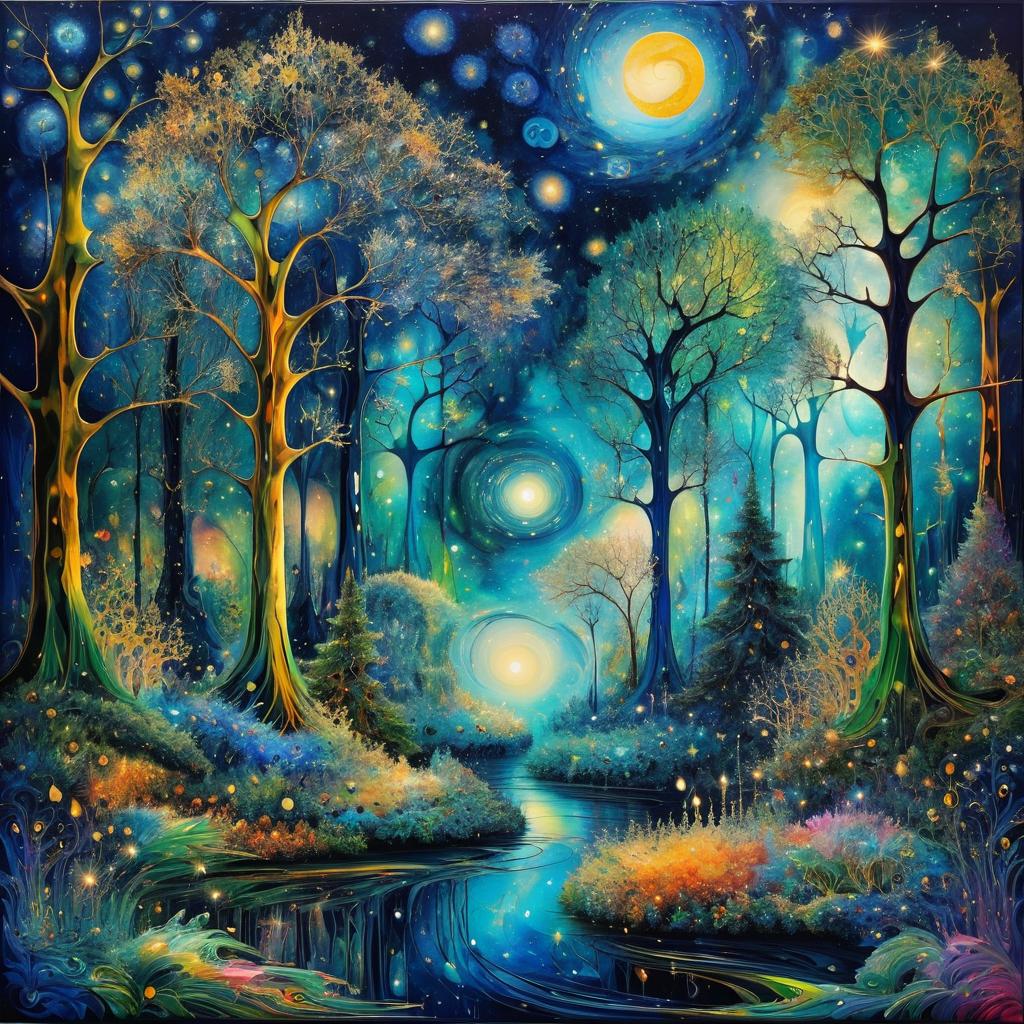 Mystical Forest in Surreal Artistic Style