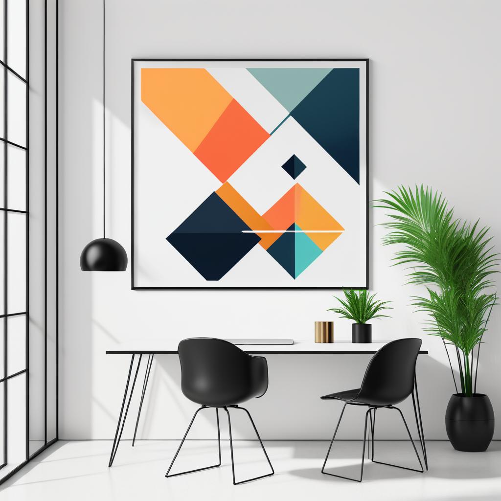 Abstract Geometric Wall Art Mockup