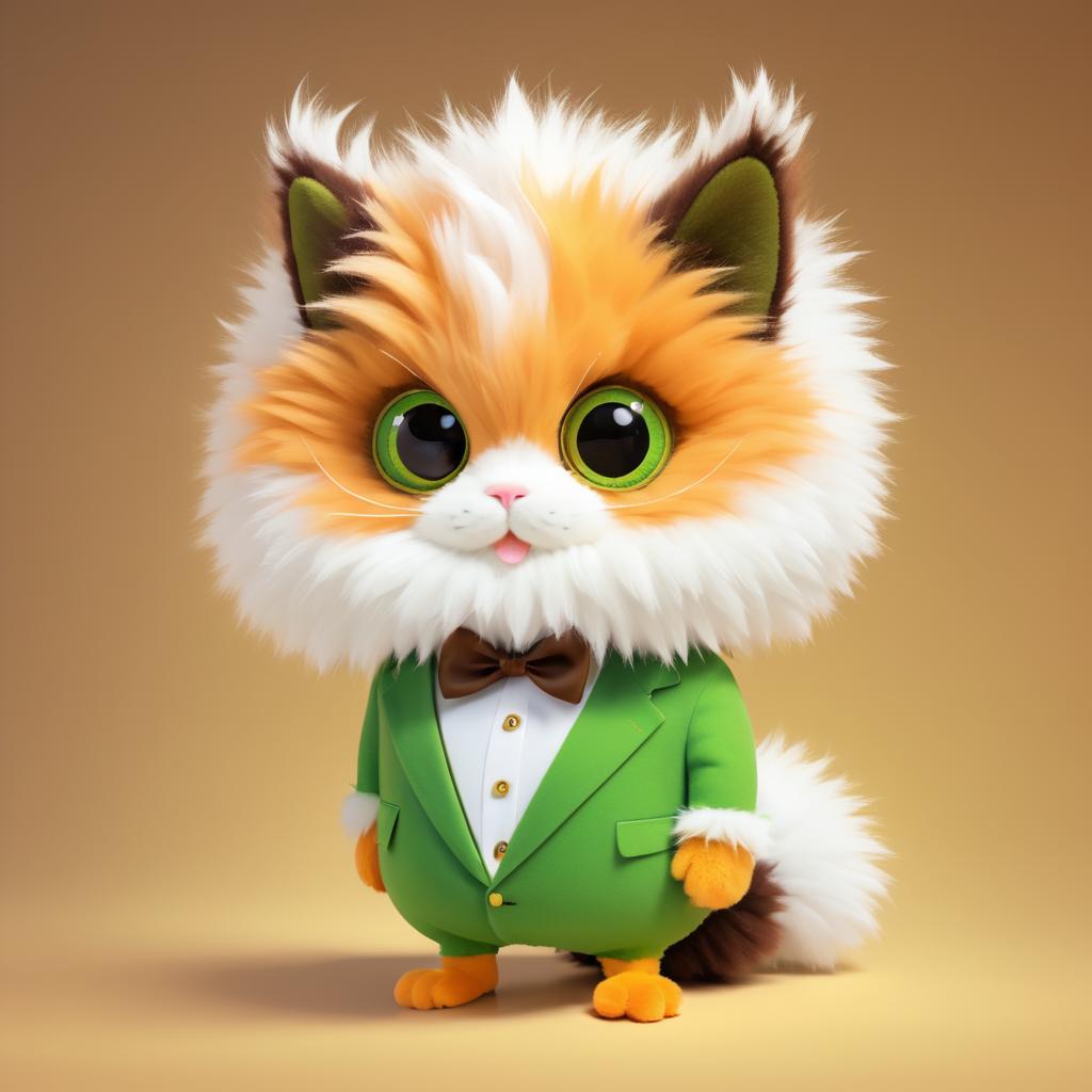 Charming Fluffy Creature with Monocle