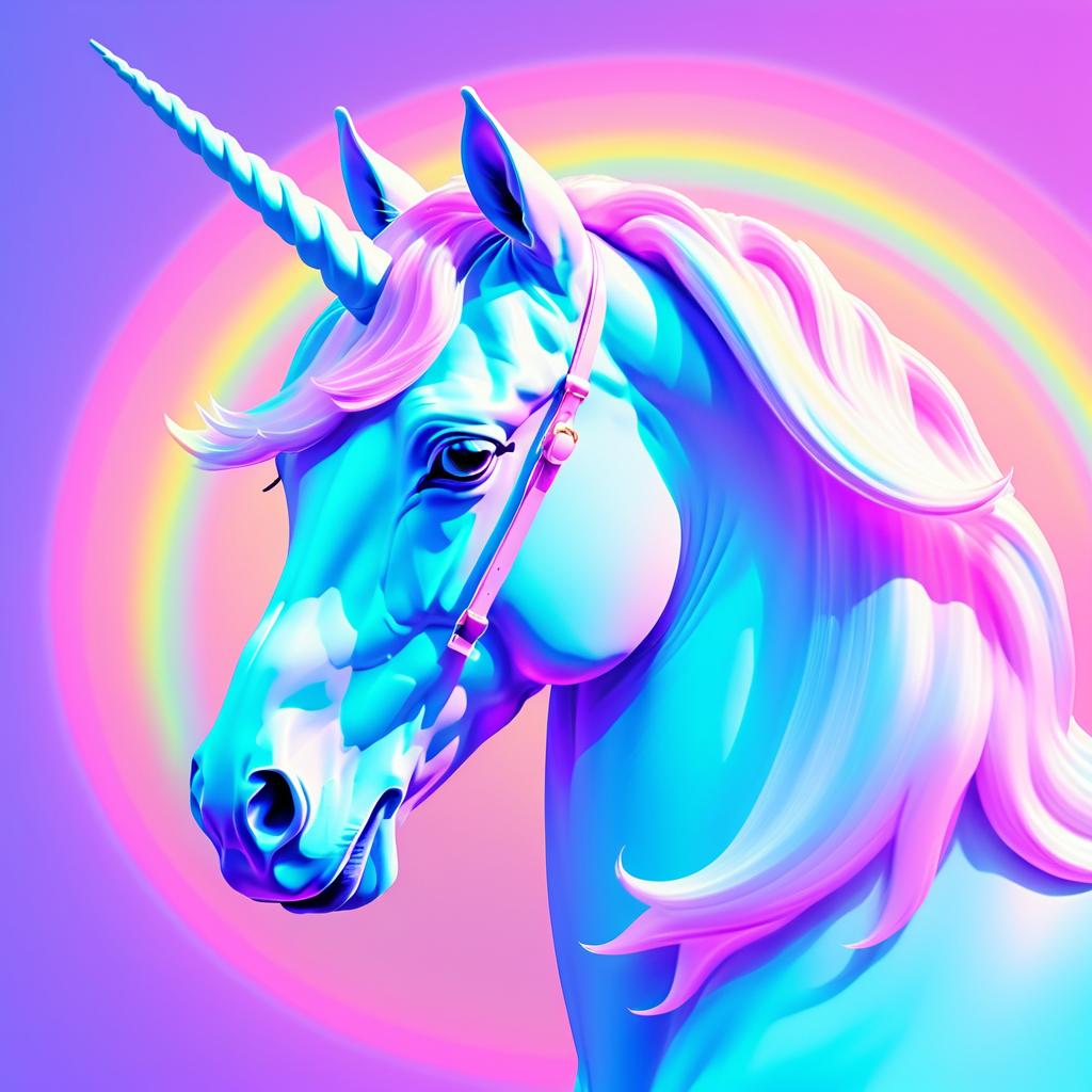 Retro Unicorn Profile in Pastel Aesthetic