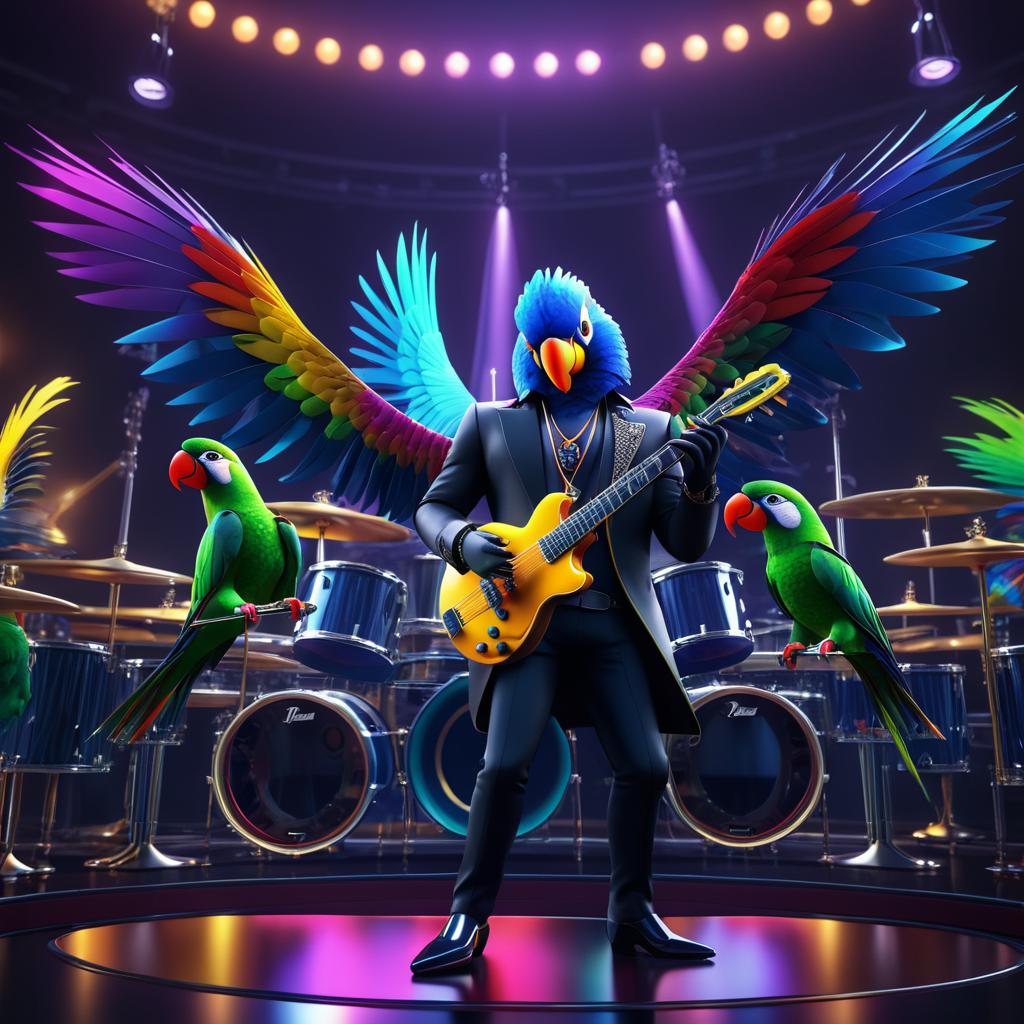 Jazz Parrots: A Stunning Rockstar Scene