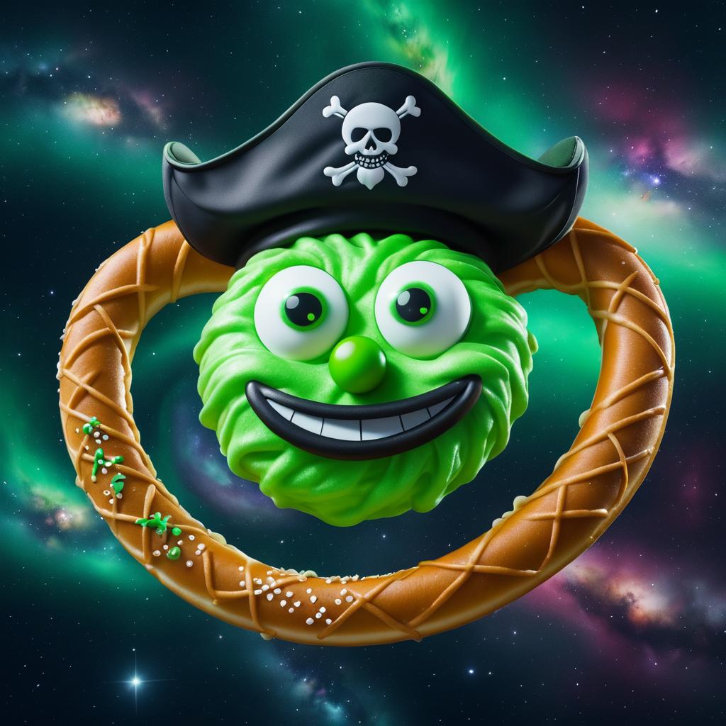 Whimsical Pirate Pretzel in Space