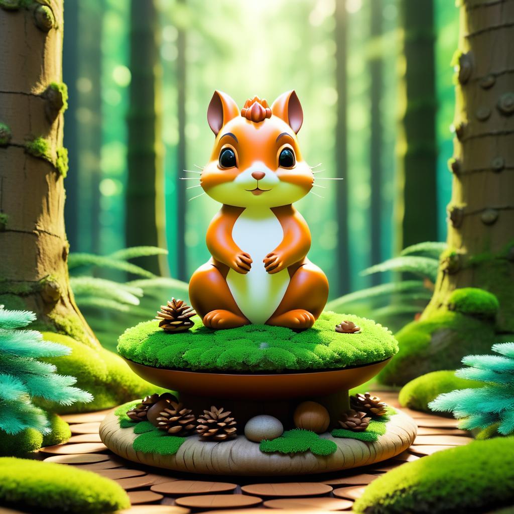 Whimsical Squirrel Meditating in Nature