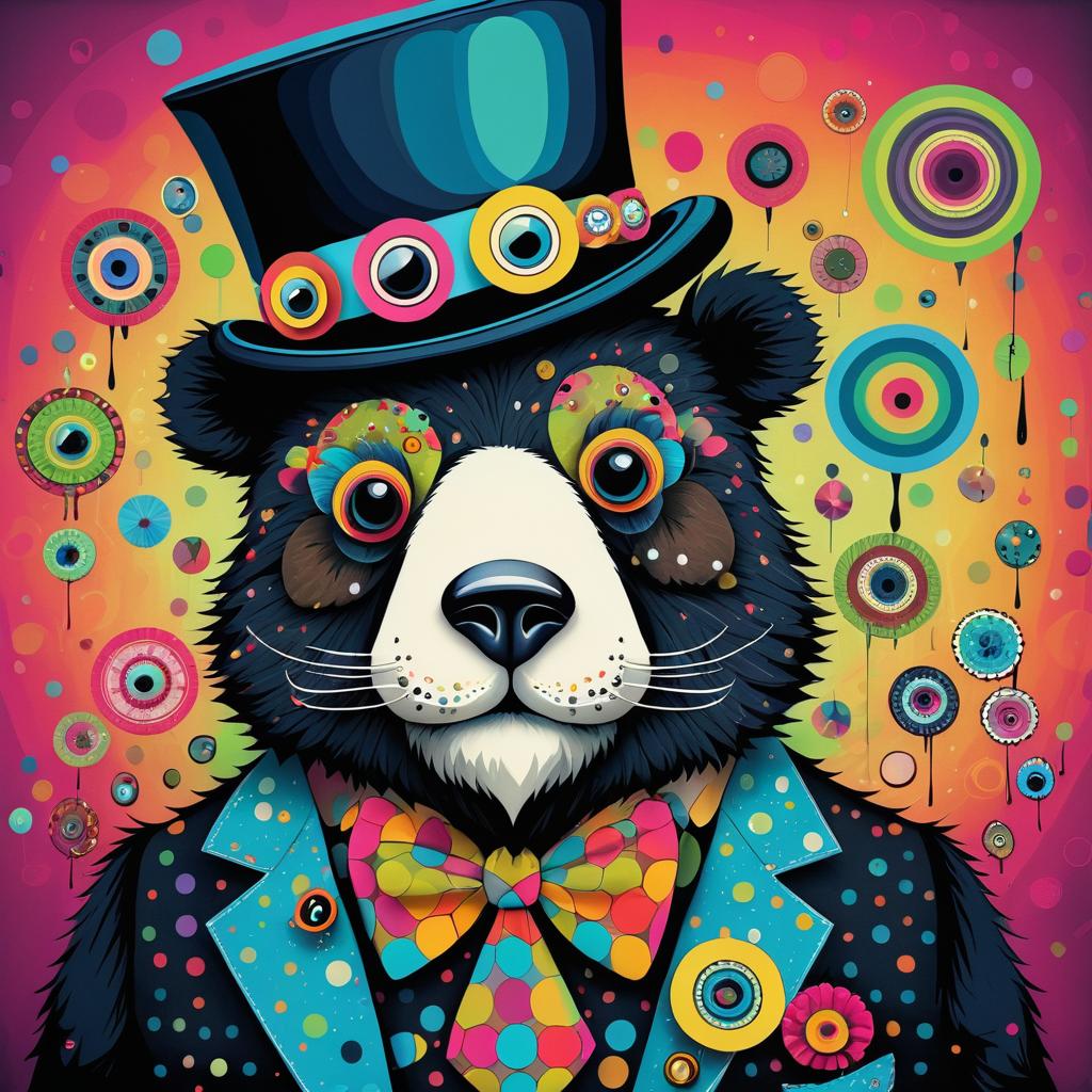 Playful Surreal Bear with Monocle