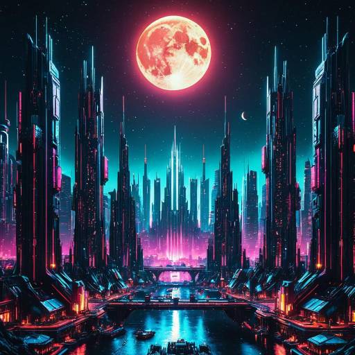 Futuristic Cyberpunk Cityscape at Night Futuristic Cyberpunk Cityscape at Night