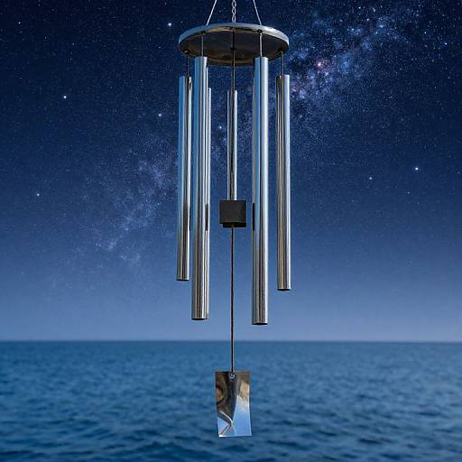 Cosmic Metallic Wind Chimes by Sea