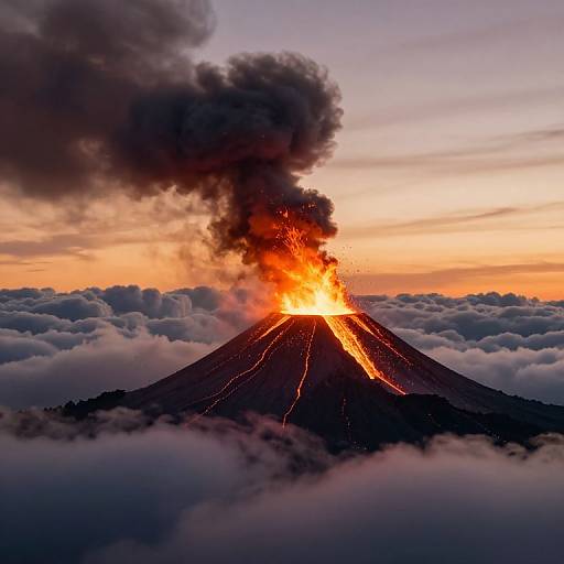 Twilight Volcano Eruption Symphony